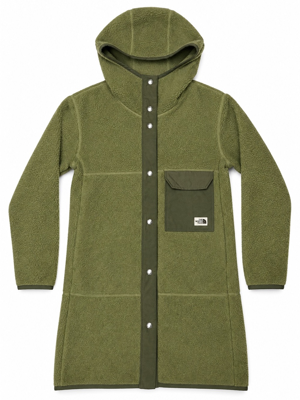 The North Face Women’s Olive Green Sherpa Fleece Hooded Coat XS